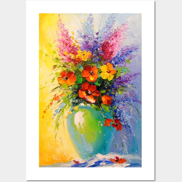 Bouquet of meadow flowers Wall Art by OLHADARCHUKART